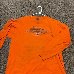 Harley-Davidson Men's Orange Long Sleeve Shirt